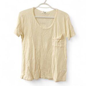 LNA Women's Tee T-shirt Grunge Goth Punk Boho Hippie neutral Cream Size XS